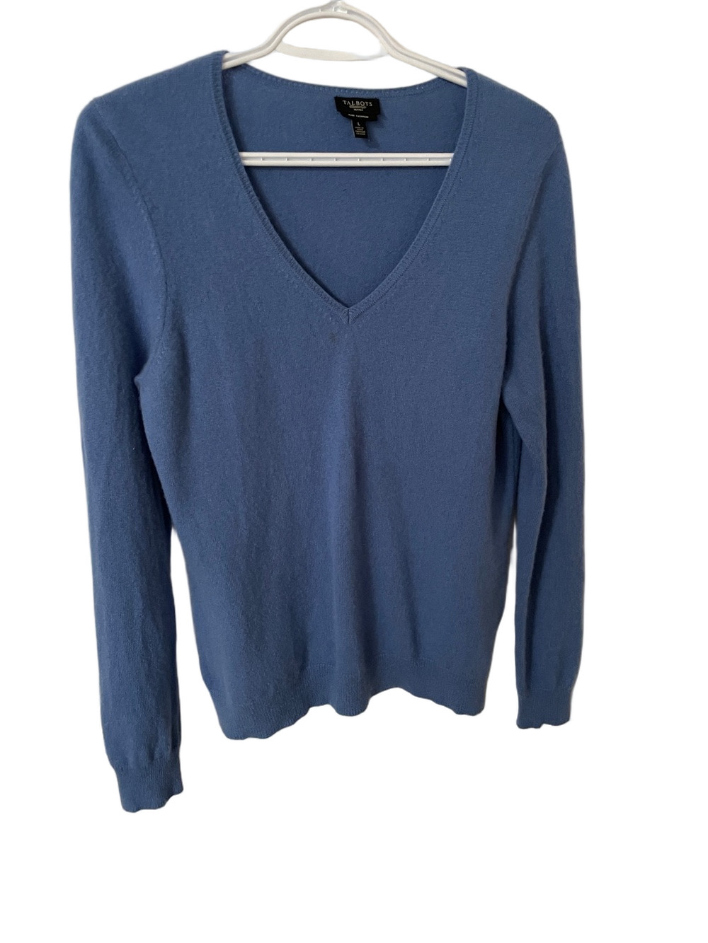 Talbots Blue V-Neck Cashmere Sweater Size Large